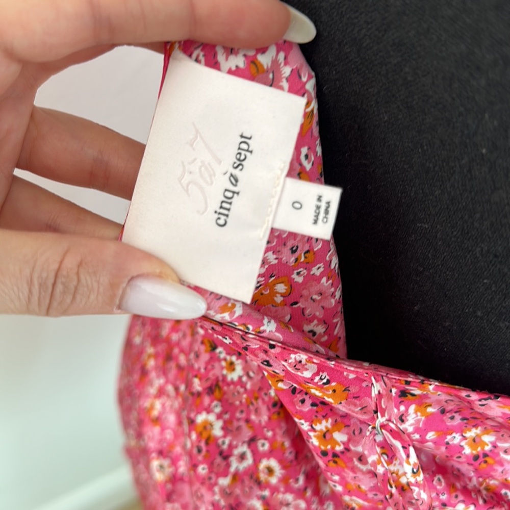 Cinq Sept Astrid Asymmetric Ruched Floral-Print Silk-Charmeuse Mini Dress View 6